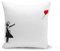Fabulous Kissen Kissenbezug 40x40 cm Banksy Mädchen Roter Luftballon Herz Kind