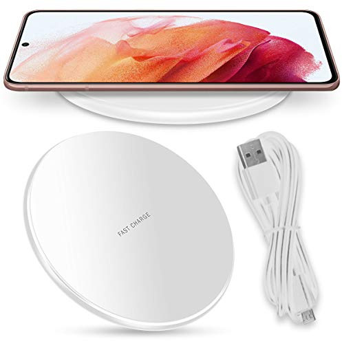Induktive Ladestation – Kabelloses Schnellladen kompatibel mit Samsung Galaxy S26 S25 S24 S23 S22 S21 Plus Edge Ultra FE mit sicherem Überladungsschutz - modernem Design