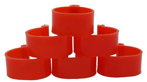 MOBUKJUU 100 Stück Geflügelfußring Schnalle Typ Clip Ringe Huhn Ente Gans Innendurchmesser 20 mm Erwachsene Truthahn Geflügel Landwirtschaft Ausrüstung (100 Stück rot)