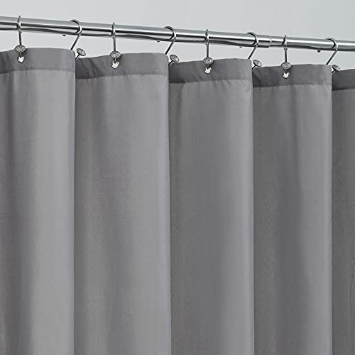 ALYVIA SPRING Doublure de rideau de douche en tissu imperméable, douce et légère, petit rideau de douche avec aimants pour cabines étroites, lavable en machine, 91,4 x 183 cm, gris
