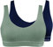 Nur Die Damen Retro Bustier 2er Pack Unterw sche, Marine/Khaki,40-42