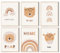 MeinBaby123® Poster Kinderzimmer | 6er Set DIN A4 | Wandbilder | Kinderzimmer Poster | Deko Bilder Kinderzimmer | Löew, Giraffe, Regenbogen || Babyzimmer Deko (Süße Tiere V3)