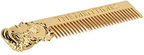 Bartkamm für Männer, Glätten von Zähnen, Einzigartiger Bart-Styling-Kamm für die Reise, für Zuhause und Im Büro (Gold)