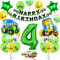 Bluelves Geburtstagsdeko 4 Jahre Jungen, Luftballon Traktor Deko Kindergeburtstag, Traktor Geburtstag Dekoration, Grün Folienballon Traktor Bagger 4 Jahre für Jungen Party Dekoration