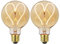 Gokoly Vintage LED Light Bulb E27, Screw 4W Spiral Filament Bulb, Globe Edison Light Bulb, Big Size 95mm Retro Decorative Light Bulbs Warm White 2200K, Pack of 2