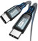 ZKAPOR Cavo USB C USB C 1M, 100W Cavo USB Type-C Ricarica Rapida PD Nylon Cavo USB Type-C per iPhone 15/15 Pro Max, Samsung Galaxy S23 /S22, Pad Pro, Air, Huawei P40 /Mate 60, Pixel -Grigio