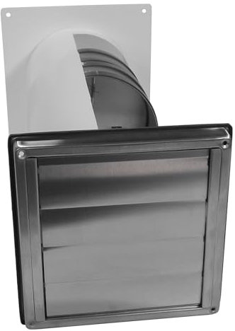 VentilationNord Mauerkasten 100 mit 2 Rückstauklappen für Dunstabzug | Wetterschutz-Lüftungsgitter mit Insektenschutzgitter | Blower-Door-Zertifikat & hohe Wärmeeffizienz | Teleskoprohr Ø 100