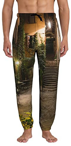 Unisex Jogginghose Old Courtyard Rom Italien Cafe Stühle Lustige Sweatpants, Siehe Abbildung, 41-44.5