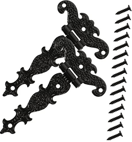 BESTonZON 2 Pièces Charnière de porte en forme de T charniere porte petites charnières de e Grange d'armoire noires quincaillerie de e de cabanon gonds