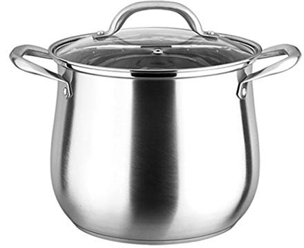 GLJTUO Olla, Acero Inoxidable 304, Doméstica, Espesada, 5L/7L/9L/11L para Estufa De Gas/Cocina De Inducción (11L)