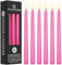 DECO EXPRESS Stabkerzen Set 6er, 10, 15 oder 50er, Lange Brenndauer bis zu 8 Std, Geruchslos (Metallisch Rosa - 6er-Pack)