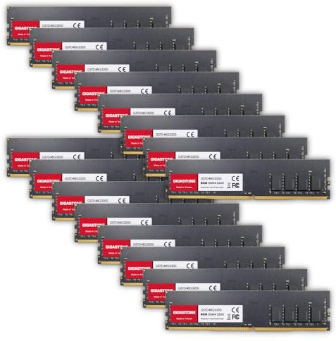 【DDR4 RAM】GIGASTONE 128GB Kit(16x8GB) DDR4 3200MHz(2933MHz or 2666MHz) PC4-25600(PC4-23400/21300) CL22 1.2V UDIMM 288pin Unbuffered Non ECC Ideale PC Desktop alta prestazione Memoria Upgrade