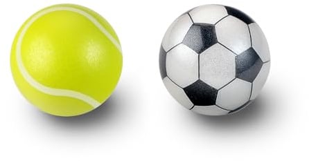 Perixx PERIPRO-303X2G 1,34 Zoll Sport-Trackball 2er-Pack –Design mit Tennisball und Fußball – Kompatibel mit M570, M575, PERIMICE-517/520/717/720
