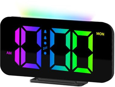 Alarm Clock Bedside Digital Clock for Bedroom Kids Alarm Clock with RGB Led Display,10 Modes RGB Night Light,Dual Alarm Clocks,USB Charging Port,3 Volumes,5 Dimmers 12/24H,Power-Off Memory Desk Clock