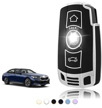 TOOMUME Coque Clé TPU, Etui Clé Étui Clé Adapté pour BMW 1/3/5/6 Série X1 X3 X5 X6 M3 M5 M6 Z4 E60 E70 E71 E72 E81 E87 E88 E89 E90 E91 E92, Couvre Clef Cache Cle Voiture Telécommande