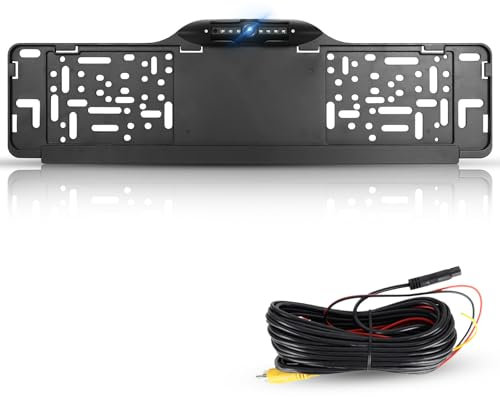 Hodozzy Nummernschildhalter mit Rückfahrkamera,150° HD weiter Betrachtungswinkel Rückfahrkamera für Auto 12V,Nachtsicht Wasserdicht IP67 Kennzeichen-Kamera,Kfz-Kennzeichenhalter für Autokennzeichen