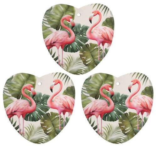 Car Air Fresheners 3 Pcs Hanging Air Freshener for Car Flamingo Palm Trees Leaf Aromatherapy Tablets Hanging Air Freshener Hanging Scented Cards for Car Rearview Mirror