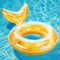 MoKo Aufblasbarer Schwimmring, Kinder Meerjungfrau Schwimmreifen Wasserspielring, Niedliche 58 cm Luftmatratze Pool Spielzeug Wasserspielzeug für Sandstrand Schwimmbad Draußen Kinder, Golden