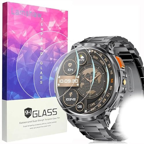 Lamshaw Compatible avec DREMAC FV6 Film de protection, protection écran pour DREMAC FV6 1.85 Pouces Smart Watch, 3D couverture complète protection d'écran, HD ultra transparente (3 Packs)