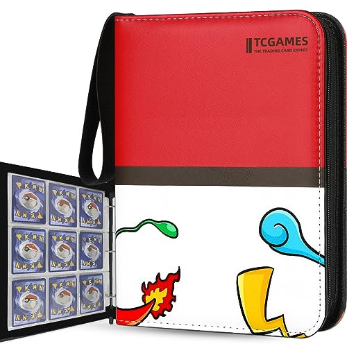 Trading Card Binder 720 Pockets, 9-Pocket Card Holder with 40 Sleeves Red
