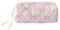 Trousse de Maquillage avec nœud Mignon, Trousse à Crayons matelassée, Trousse de Toilette de Voyage, Pochette à Crayons Portable, Pochette de Rangement esthétique pour Femmes et Filles, Rose/Blanc,