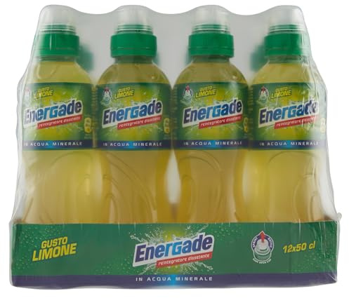 Energade, Bevanda Reintegrante 12x0,5L, Gusto Limone, Tappo Push&Pull, Perfetta per Attività Fisica, Formato Sportivo per Idratazione in Movimento