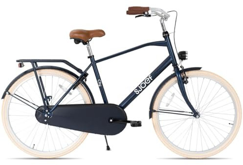 SJOEF City Kinderfahrrad 24 Zoll | Ab 8-12 Jahren | Kinder Fahrrad für Jungen/Jugend | EN4210 geprüft | V-Brake & Rücktrittbremse | Reflektoren & Schloss - Matt Blau