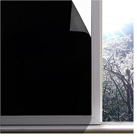 window film Blackout Opaque Window Sticker Static Cling Light Blocking PVC Frosted Dark Tint Film Privacy Protection Window Covering blackout window film(55x300cm)