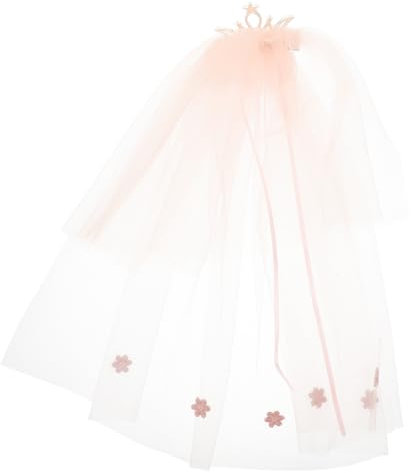 ROMISBABA Junge Mädchen Diadem-schleier Mit Strass Vierlagiger Rosa Tüll Mit Haarkamm Festlicher Haarschmuck Für Fotografie Geburtstag Cosplay Und Maskerade