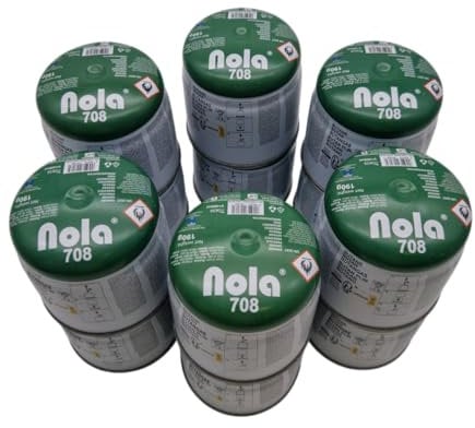 NOLA Cartucho de gas butano de 190 g, para hornillos de camping, quemador de gas, lámpara de camping, cartucho de gas butano, gas de camping, cartucho de gas de camping (708, cartucho de gas