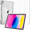 EspZanthic Custodia per iPad (A16) 11a/10a Generazione (2025/2022) con Portapenne e Morbido TPU Bumper, Posteriore Chiaro Trasparente Supporto per Tablet Cover Antiurto, Bianco