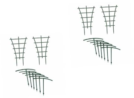 UPKOCH 2 Ensembles Pied De Vigne Grimpante Treillis Escalade Vignes Jardins Plantes D'intérieur Support De Cage À Légumes Pieu De Soutien des Plantes Matériel PP Vert 8 Pièces * 2