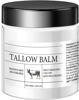 120g Tallow And Honey Balm, Whipped Tallow Face Cream, Grass-Fed Natural Beef Tallow For Skin, Deeply Nourishing For Face & Body