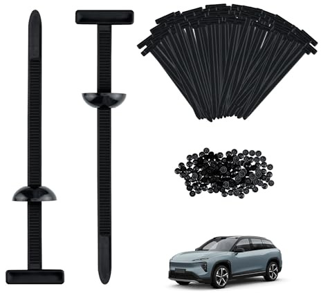 Mcbazel 200 Pezzi Fascette Plastica Nere per Carrozzeria, Fibbia Universale per Fascette Stringicavo in PP, Fascette Autobloccanti per Auto [Nero]