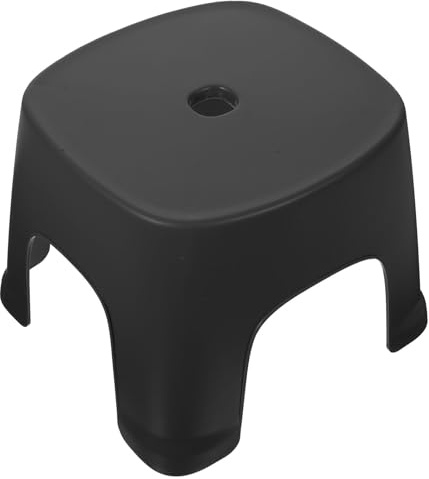 Toyvian Kunststoff Tritthocker für Badezimmer und Büro Rutschfester Pvc Fußhocker Ermöglicht Natürliche Hockposition Leicht zu Reinigen Schwarzer Badezimmerhocker