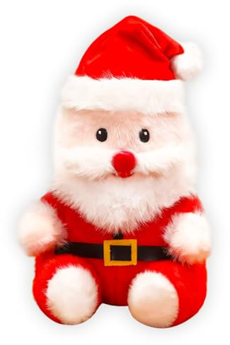 EduPlayte Weihnachten Kuscheltier Weihnachtsmann, 9in/30cm Weihnachtsmann Weiches Fell Plüsch, Plüschtier Christmas Plüschpuppe Dekoration Stofftier Plüsch Figuren Spielzeug für Kinder Mädchen Jungen