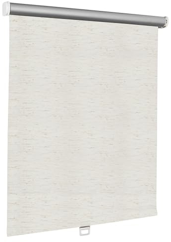 Print Cycero packaging Springrollo Thermo - Mittelzugrollo - Sonnenschutz, Sichtschutz, Blendschutz - 60 x 180 cm beige meliert - Schnapprollo - Verdunkelungsrollo - Stoff Rollo - Thermorollo