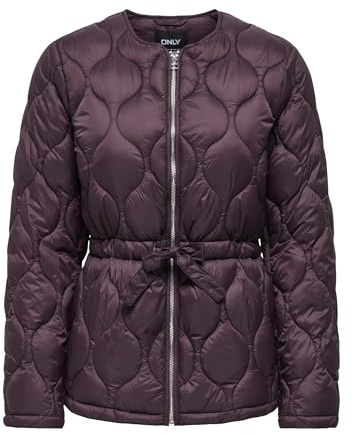 ONLY Damen Steppjacke Rot S | Langarm, Lang, Occasionwear, Bei max. 30 grad im schongang waschen