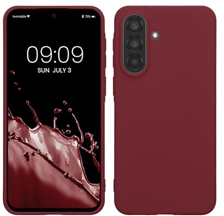 kwmobile Hülle für Samsung Galaxy A37 5G TPU Case - Handyhülle unterstützt kabelloses Laden, Flexible Schutzhülle, gummiertes Cover in Bordeaux Violett