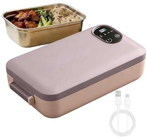Uonguon Boîte Déjeuner Chauffante,Conteneur De Repas Chauffant Portable Amovible 900ml - Boîte Chauffe-Repas,Pour Travail Bureau Chantier Camion Voiture Camping-Car Camping Voyage Maison Dortoir