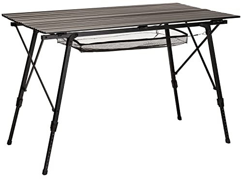Skandika Campingtisch Jamsa | klappbar, höhenverstellbar, mit Netzablage, 6,1 kg leicht, bis 50 kg belastbar, 120 x 70 cm Tischplatte, wetterfest | Klapptisch für Camping, Garten