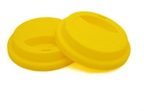 NanTun Couvercles en Silicone Anti-fuite Réutilisables, Jaune 2 pièces