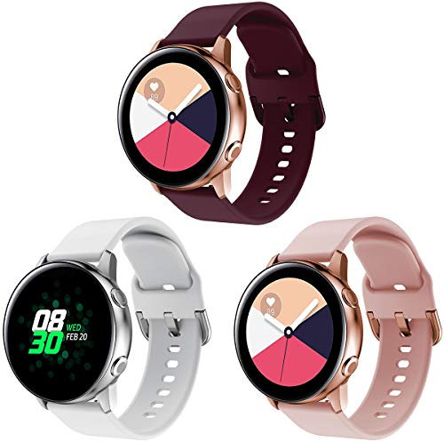 Syxinn Kompatibel Mit Armband für Galaxy Watch Active/Active2/4/4 Classic/3 - 20mm Silikon Band für Watch 42mm/Gear Sport/S2 Classic/Amazfit GTS 2/2e/mini/GTS 3