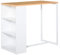 HOMCOM Mesa Alta de Cocina Mesa de Bar con 3 Estantes Estructura de Metal Antivuelco Carga 100 kg para Comedor 115x55x100 cm Blanco y Roble