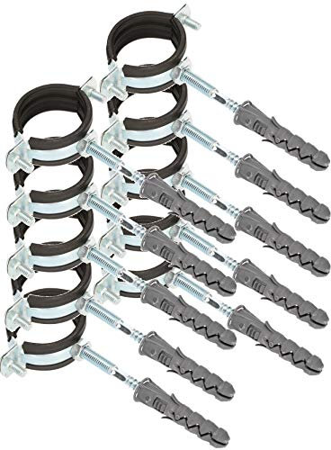 KOTARBAU® Lot de 10 pièces Support de tuyau 6/4 '' Collier de serrage avec Joint en caoutchouc Collier de montage Anti-vibration pour Conduits ronds Conduits de ventilation