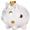 INCETUE Sparschwein Prinzessin aus Keramik Weiß, Kleine Spardose für Mädchen, Sparbüchse zum öffnen Geschenke für Hochezeit, Geburtstag Deko, Piggy Bank Münze Bank Glücksschwein, 13.5 * 11.5 * 15cm