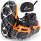 Sportneer Steigeisen Eisstollen Traktion, 19 Spikes Edelstahl Anti-Rutsch EIS Schnee Grips für Schuhe Stiefel, Sicherer Schutz für Gehen, Joggen, Klettern, Angeln, Bergsteigen, Wandern, Orange, XL