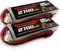 RoaringTop 2S Lipo Akku 7,4V 2700mAh 25C mit Stecker T Kompatibel mit WLtoys 104009/104002/104072/124017/124018 1:10 1:12 RC Auto LKW mit 2 USB-Ladegeräten (2 Stück)