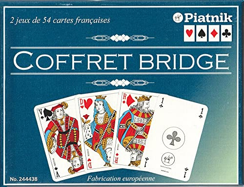 Piatnik Coffret de 2 jeux de cartes de bridge, têtes françaises, Classique, Unisex, 72+ ans, Jeu de cartes Bridge