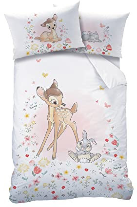 CTI Baby Wende Bettwäsche Disney Bambi 100 x 135 cm 100% Baumwolle